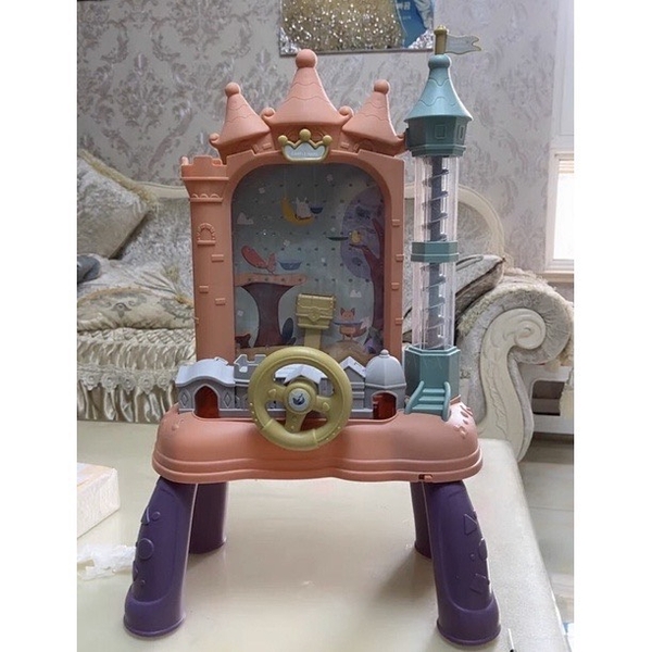 Đồ chơi giải trí pinball máy bắt bóng hình lâu đài kèm vô lăng ô tô có đèn có nhạc vui nhộn cho bé - ảnh 3