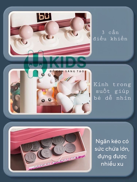 Máy Gắp Gấu 2in1 Kèm Đường Ray Bóng Lăn Cỡ Lớn - ảnh 2