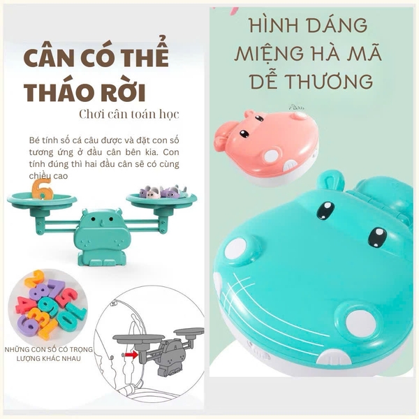 Đồ Chơi Câu Cá Nam Châm kèm cân toán học có phát nhạc Tiếng Anh, thẻ bảng chữ số, sạc pin bằng USB v - ảnh 3