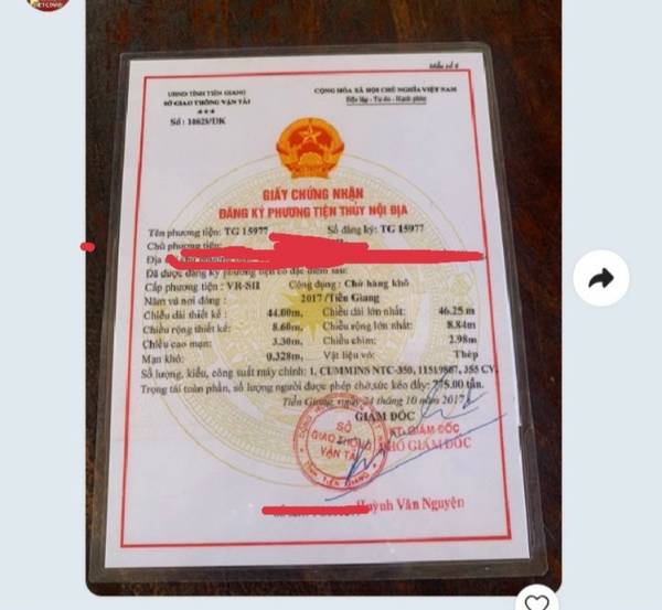 MS01-Bán xà lan 490 khối cát xã tràn, trọng tải 750 tấn, đóng năm 2017 | Giá 3.500.000.000