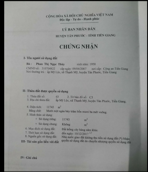 Ms20- Đất bán khóm 24 công giá 135tr/công