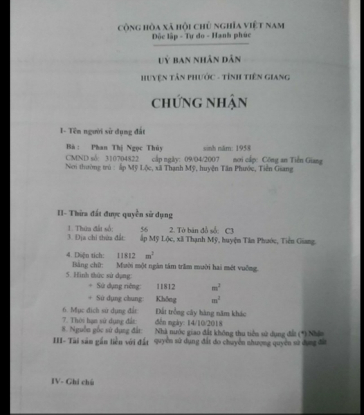 Ms20- Đất bán khóm 24 công giá 135tr/công