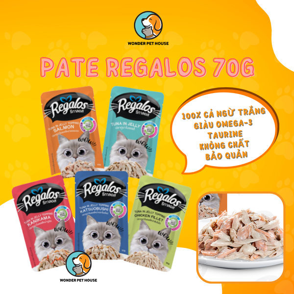 Pate cá ngừ Regalos gói 70g Thái Lan cho mèo
