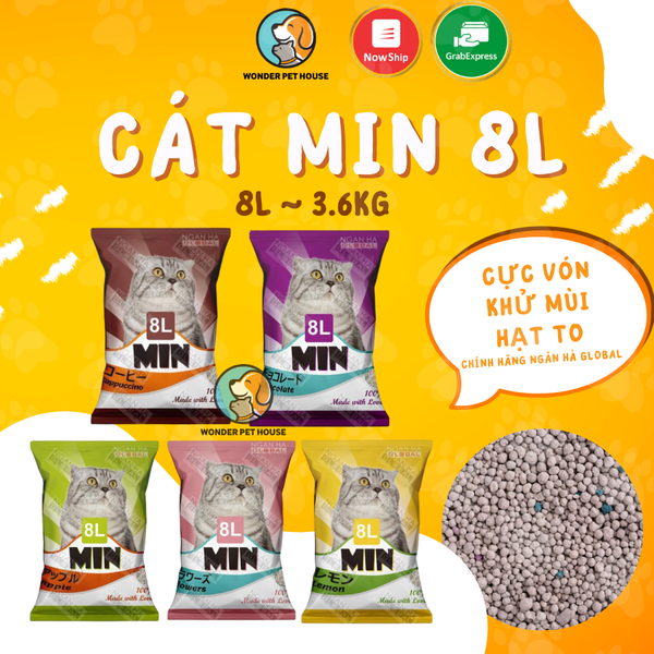 Cát MIN 8L vệ sinh cho mèo Nhật Bản vón, khử mùi tốt