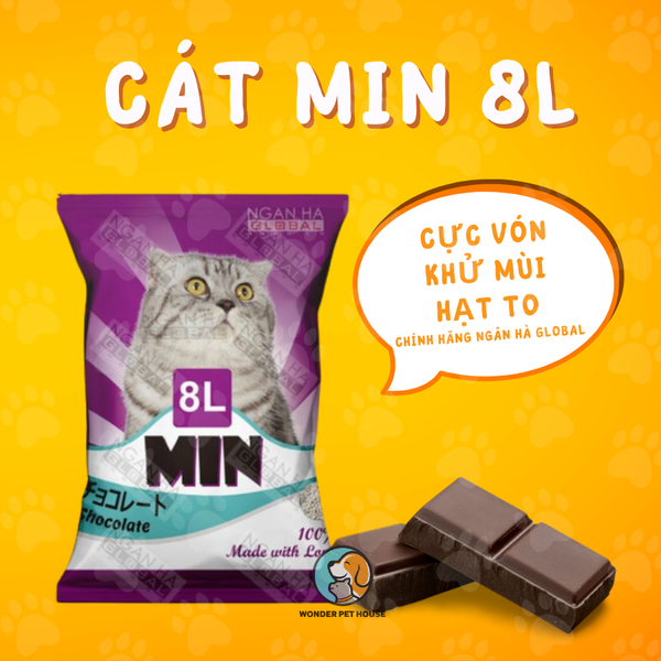 Cát MIN 8L vệ sinh cho mèo Nhật Bản vón, khử mùi tốt
