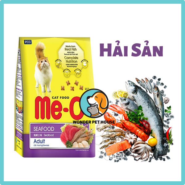 Hạt khô Mèo Me-o Meo vị cá ngừ hải sản cá thu đồ ăn mèo trưởng thành 350g