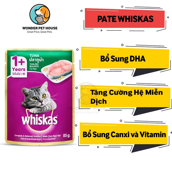 Pate Whiskas Pate 80g - Món ngon bổ dưỡng cho Mèo Cưng, Giàu dinh dưỡng.