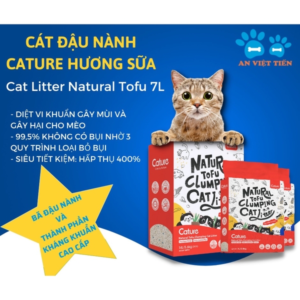 Cát Đậu Nành Cature 6L / 7L - Vón Tốt Khử Mùi Tuyệt Vời