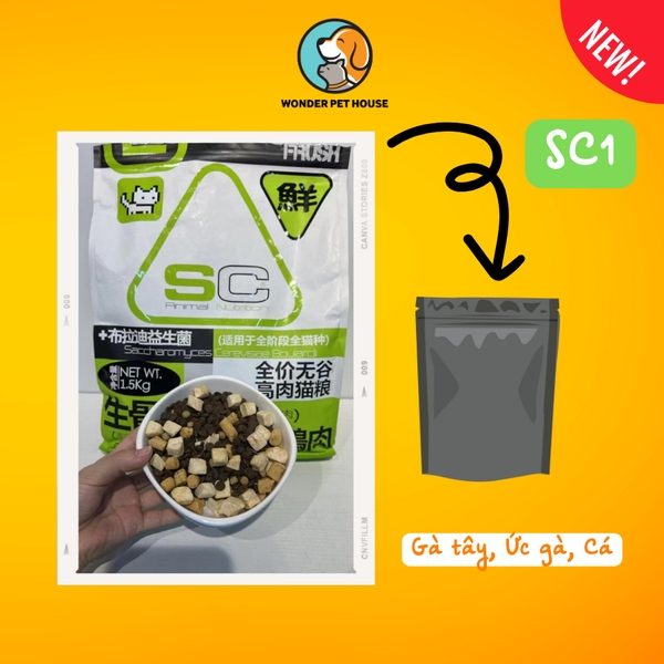 Thức ăn hạt SC cho mèo mọi lứa tuổi topping, chà bông không ngũ cốc - Grain Free - Animal Nutrition