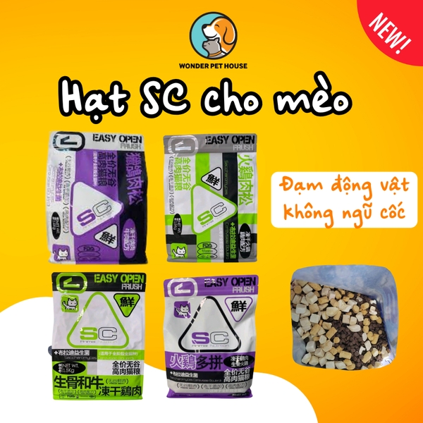 Thức ăn hạt SC cho mèo mọi lứa tuổi topping, chà bông không ngũ cốc - Grain Free - Animal Nutrition