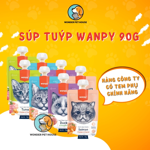[Hàng Công Ty] Súp Thưởng Wanpy Nắp Vặn 90g Cho Mèo