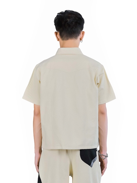 PC® CREAM BOXY KHAKI SHIRT