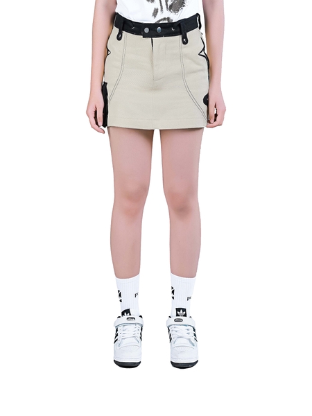 PC® CREAM BLINK KHAKI SKIRT