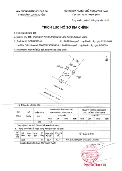 BÁN NHÀ CẤP 4 CẶP RẠCH CÁI SƠN – Ô TÔ TỚI NHÀ, TIỀM NĂNG TĂNG GIÁ