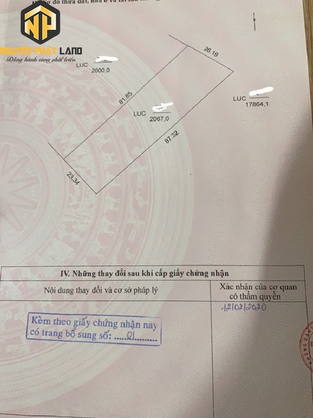 Bán 2067m2 đất nằm trong quy hoạch khu đô thị Tây Nam [B.ĐCKĐ.2]