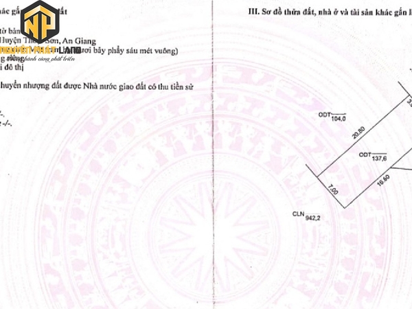 Bán Nền Đường số 6 Thị trấn Phú Hòa, Thoại Sơn [B.ĐTHOAISON.4]