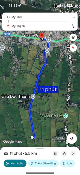 🔰 Bán Đất Đất Ruộng Tây An Bờ Hồ, Mỹ Thới - Giá Tốt!