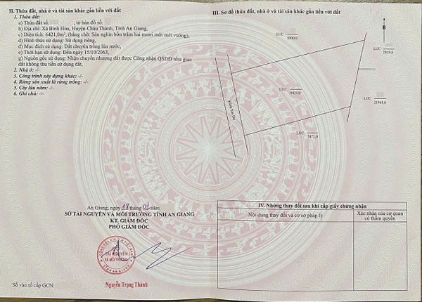 🔰 Bán Đất Ruộng 6421m² (Hơn 6.4 Công) Bình Hòa, Châu Thành - Gần Đường Nối TL941