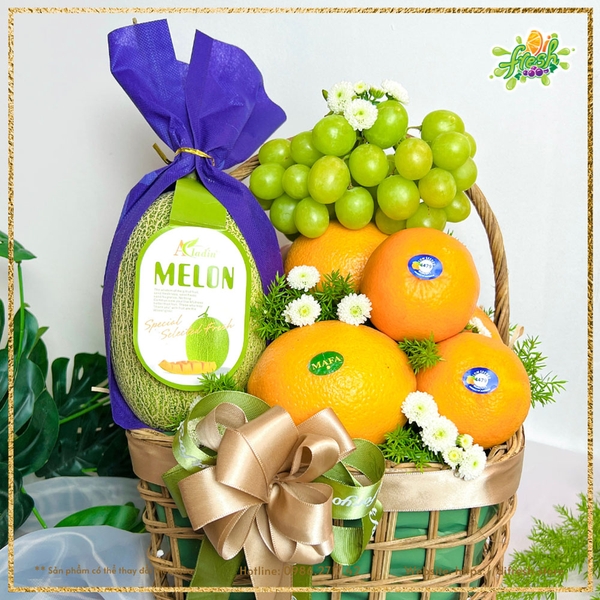 Giỏ Cam - Nho - Dưa Lưới