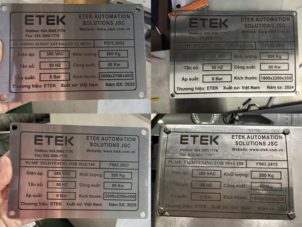 Tem inox cho tủ điện