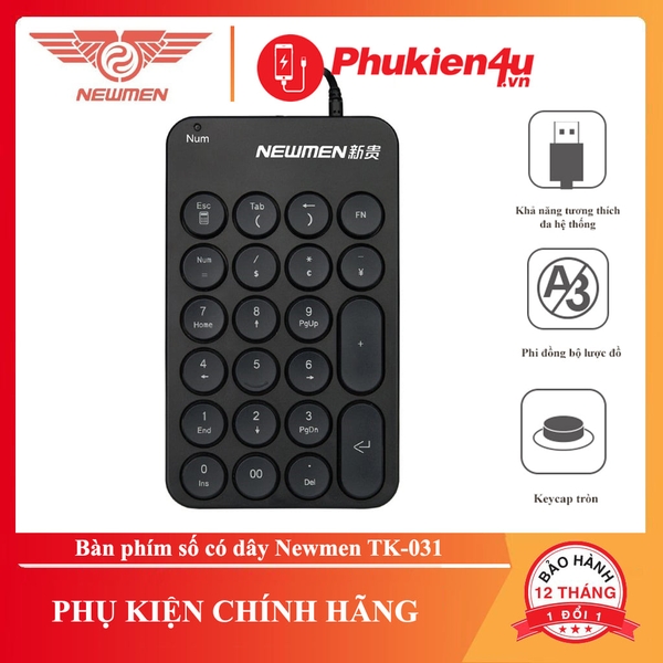 Bàn phím số có dây Newmen TK-031 Chính hãng