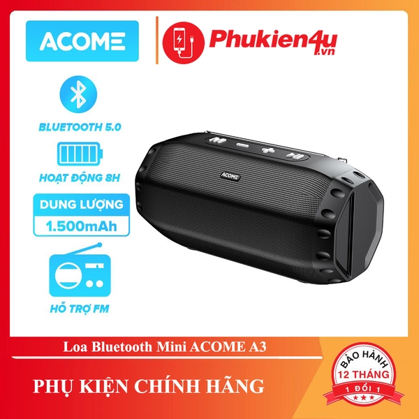 Loa Bluetooth ACOME A3 Công Suất 8W