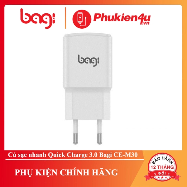 Củ sạc nhanh Quick Charge 3.0 Bagi CE-M30