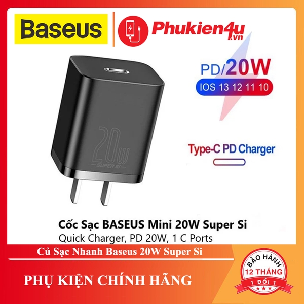 Củ sạc nhanh 20W Super SI - Baseus