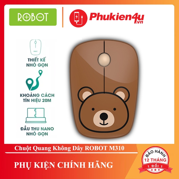 Chuột không dây ROBOT M220 Green Fox/Brown Bear