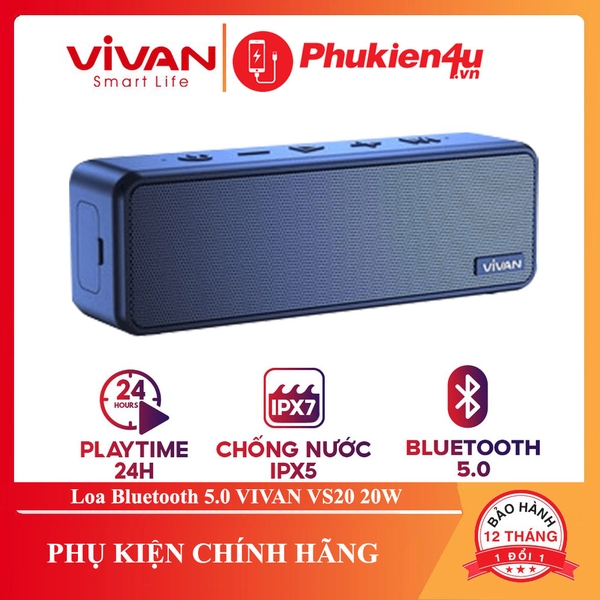 Loa Bluetooth 5.0 Chống Nước IPX7 20W - VIVAN VS20