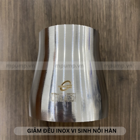 Giảm đồng tâm inox vi sinh nối hàn - Inox 304, Inox 316L