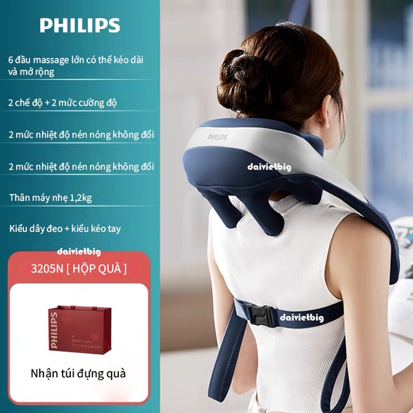 Máy Massage Cổ Vai Gáy PHILIPS PPM3205N - mô phỏng massage như các đầu ngón tay 2025