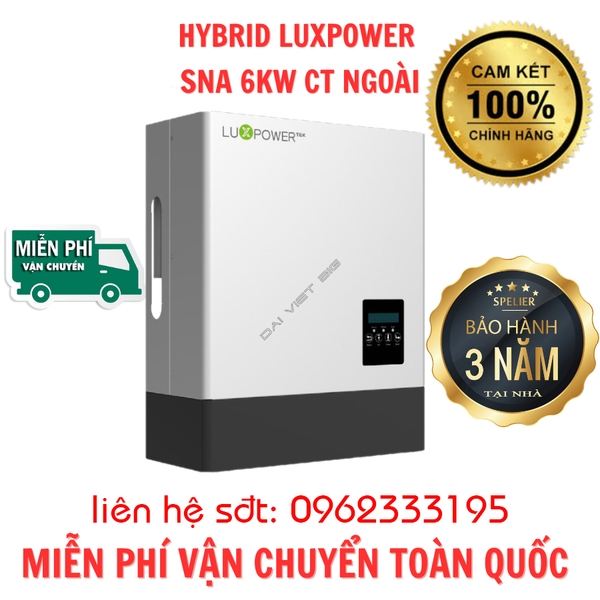 Biến tần Hòa lưới bám tải, độc lập, Hybrid LUXPOWER 6KW SNA CT NGOÀI 2025