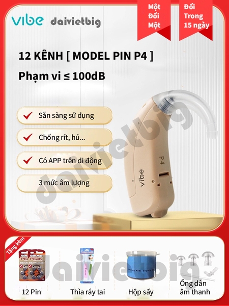 Máy Trợ Thính Vibe dùng pin, sạc