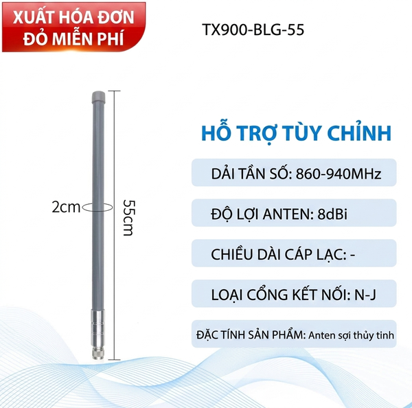 Ăng ten TX900-BLG-55 băng tần 860-940 MHz