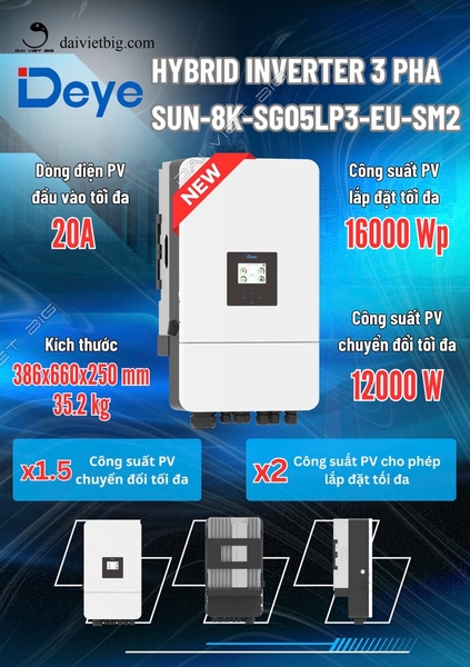 Biến Tần Hybrid SUN-8K-SG05LP3-EU-SM2 ( NEW )