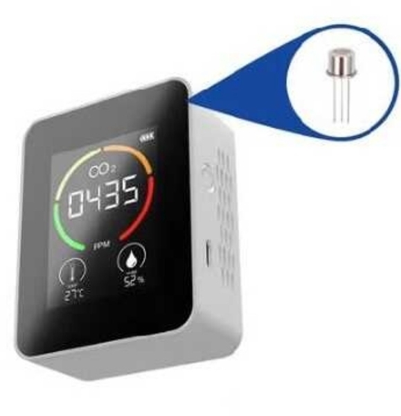 Máy dò CO2 di động đa chức năng PG-L28A-CO2, chất bán dẫn ba trong một màu đen