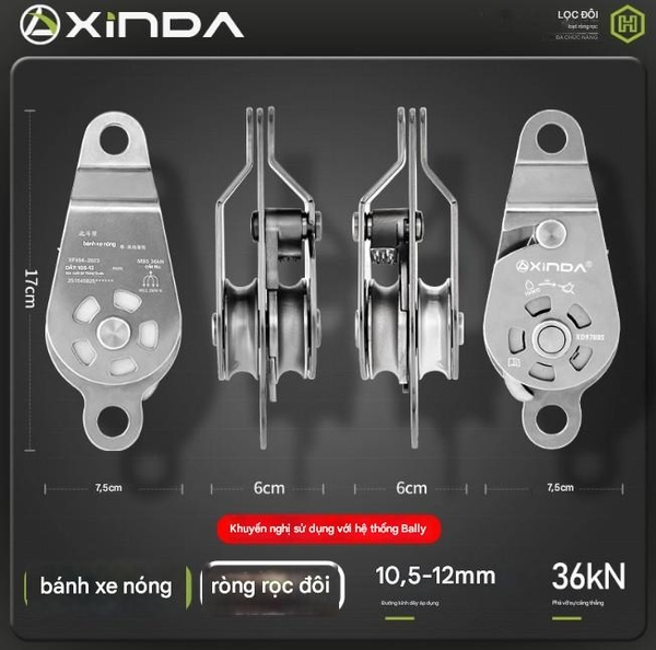 Nâng ròng rọc tự khóa bánh xe treo máy điều hòa không khí dàn nóng nâng ...