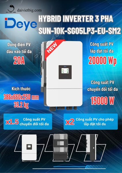 Biến Tần Hybrid  SUN-10K-SG05LP3-EU-SM2 ( NEW )