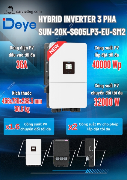 Biến Tần Hybrid SUN-20K-SG05LP3-EU-SM2 ( NEW )