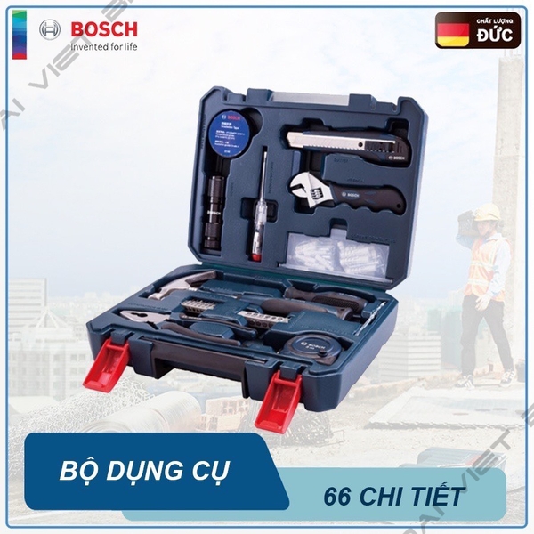 Bộ dụng cụ sửa chữa gia đình đa chức năng của Bosch 66 chi tiết chính hãng bảo hành 12 tháng