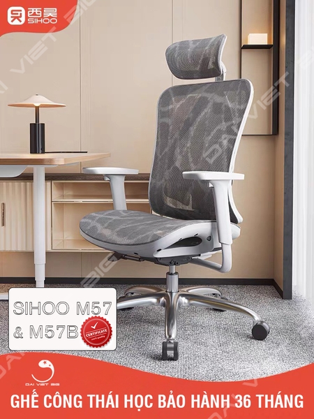 Ghế công thái học ergonomic Sihoo M57 / M57B (có gác chân) bảo hành 3 năm