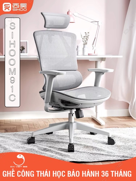 Ghế công thái học ergonomic Sihoo M91C BẢN TAY NÂNG CẤP 3D