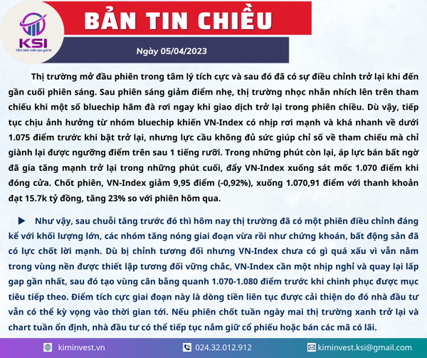 Bản tin thị trường ngày 06/04/2023