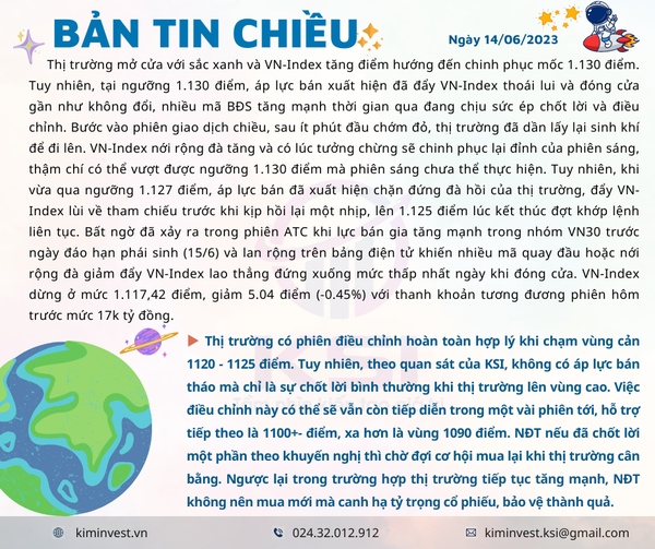 Bản tin thị trường ngày 14/06/2023
