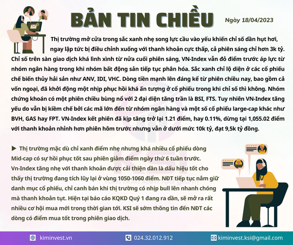 Bản tin thị trường ngay 18/04/2023