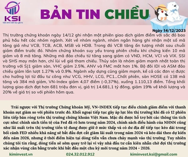 Bản tin thị trường ngày 14/12/2023