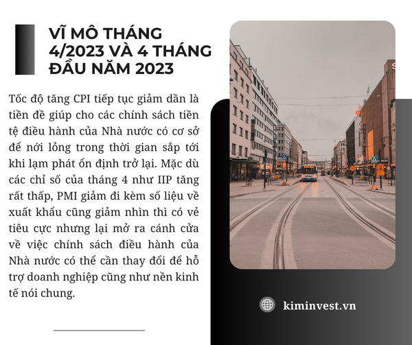 KHÁI QUÁT TÌNH HÌNH KINH TẾ - XÃ HỘI THÁNG 4/2023 VÀ 4 THÁNG ĐẦU NĂM 2023