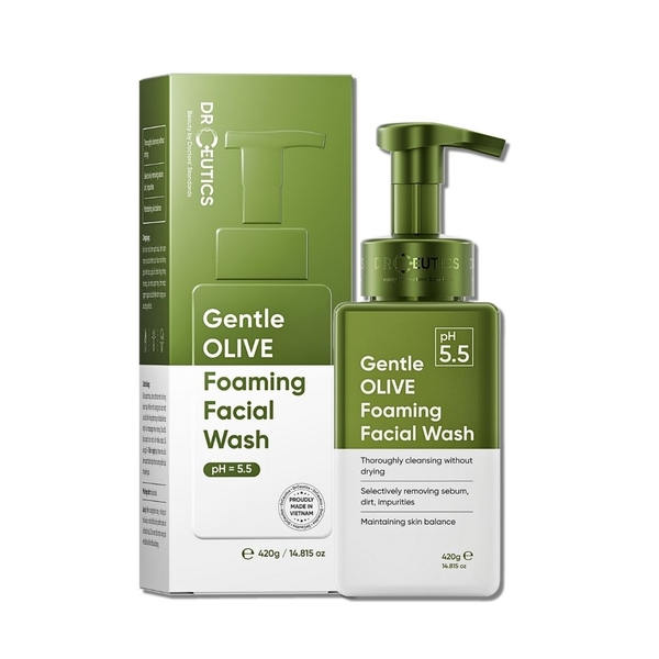 Bọt Rửa Mặt DrCeutics Gentle Olive Foaming Facial Wash