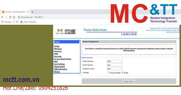Hướng dẫn cấu hình router công nghiệp F3436